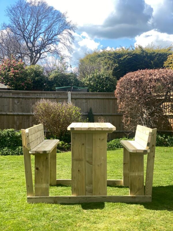 Wooden Walk In Bar Height Bench Seating 4 Seat BenchUK LTD